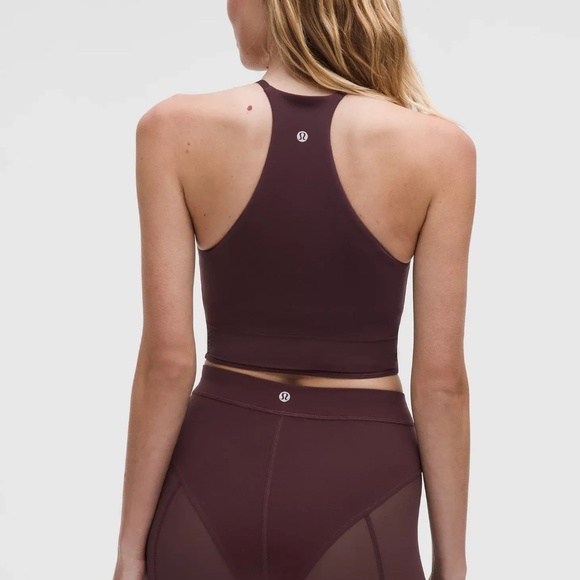 [NWT] Lululemon Nulu High-Neck Mesh-Hem Cropped Tank Top Goodnight Plum - Sz S - Picture 14 of 15
